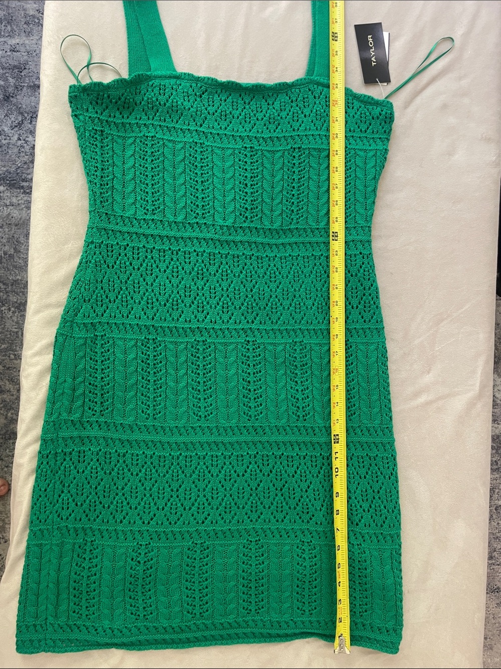 Taylor Emerald Crochet Mini Dress - Picture 9 of 9